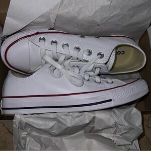Converse white leather low top